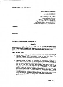 Notice of Seizure